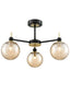 Franklite Lighting Solar 3lt Fitting matt black and satin brass House of Isabella UK