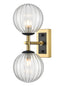 Franklite Lighting Stellar 2lt Bracket matt black aged brass with clear glass House of Isabella UK