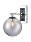 Franklite Lighting Stellar Wall Light Polished Nickel with Smoke Glass House of Isabella UK