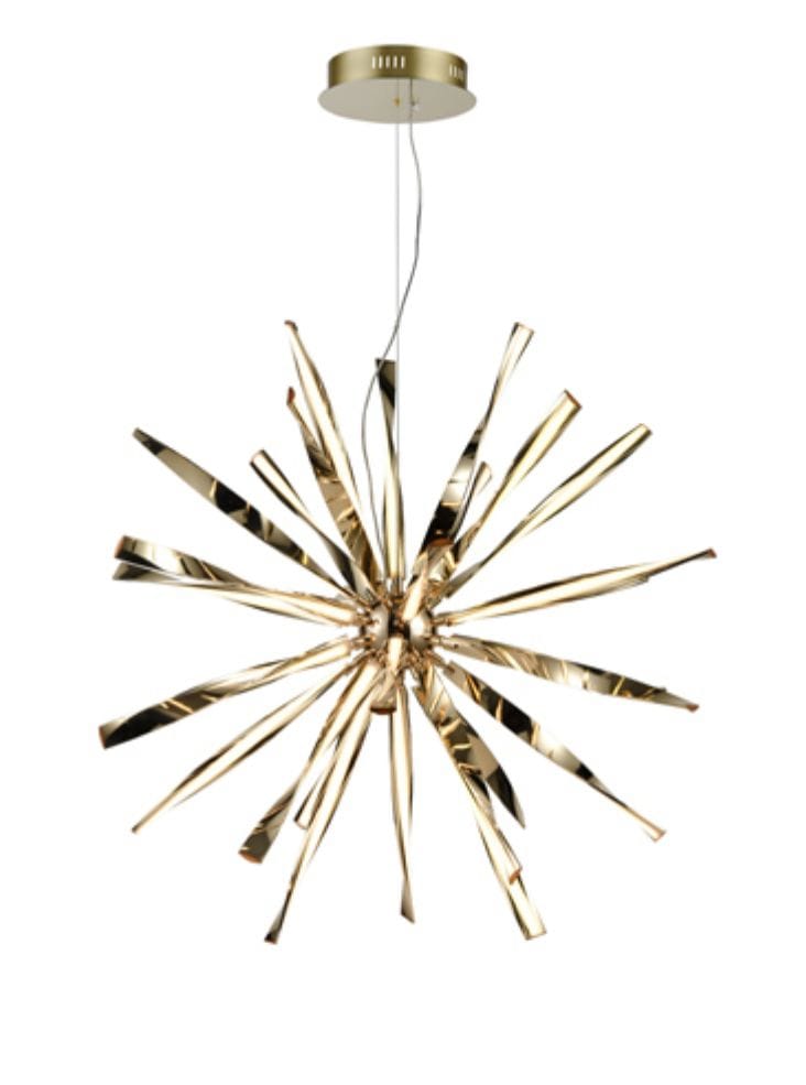 Franklite Lighting Supernova 30lt LED Pendant - Gold Colour House of Isabella UK