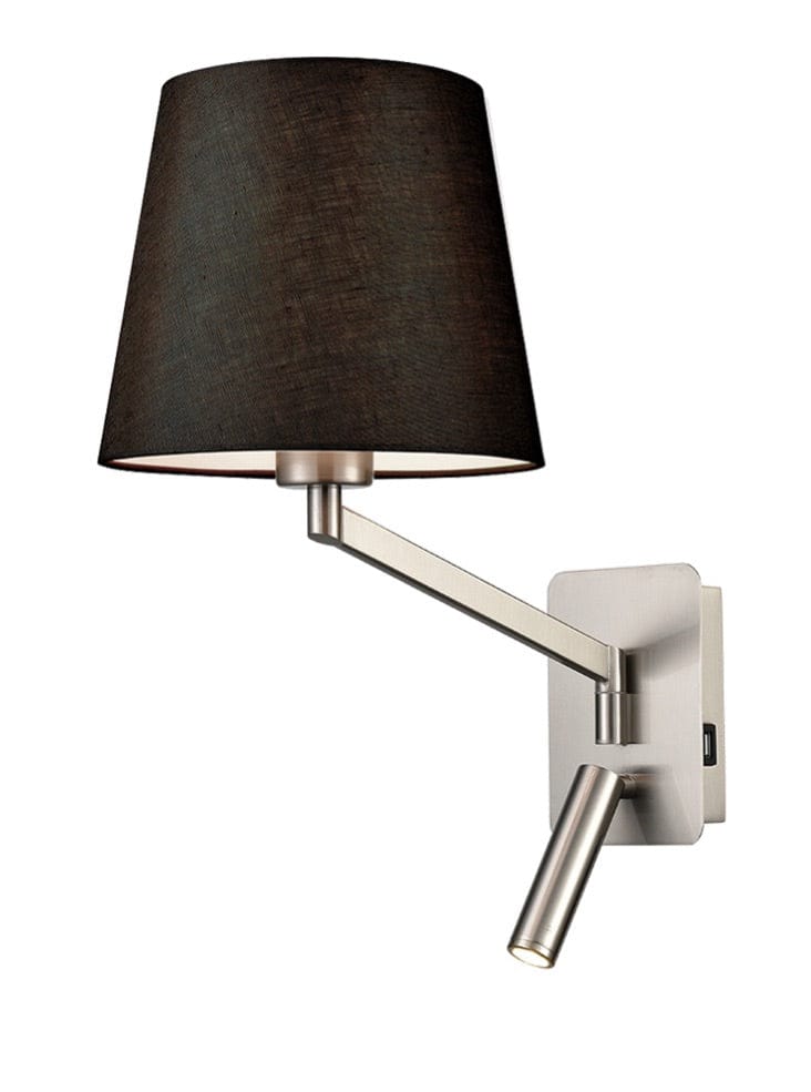 Franklite Lighting Swing Arm Bracket with USB/LED - Satin Nickel House of Isabella UK