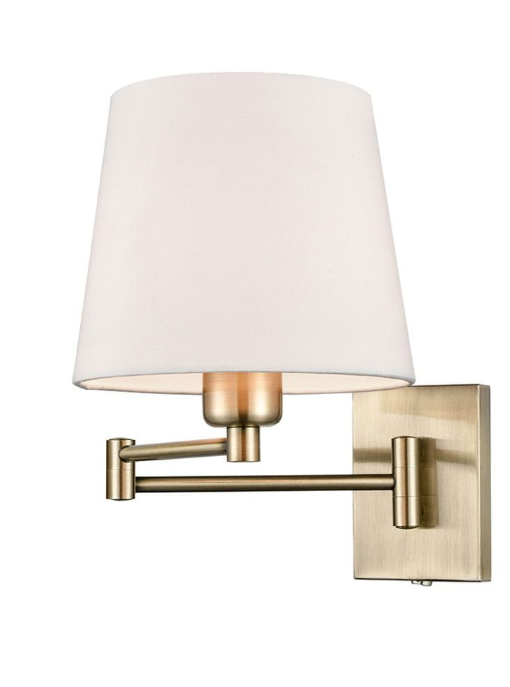 Franklite Lighting Swing arm wall light with off-white shade House of Isabella UK