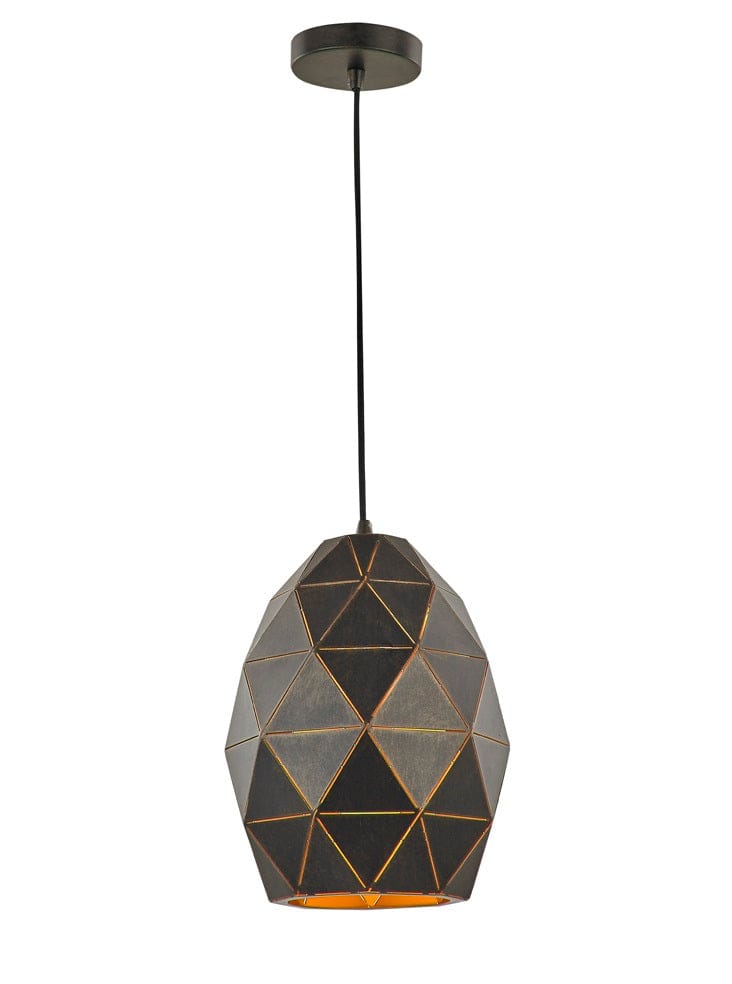 Franklite Lighting Tangent Oval Pendant - Black / Gold House of Isabella UK