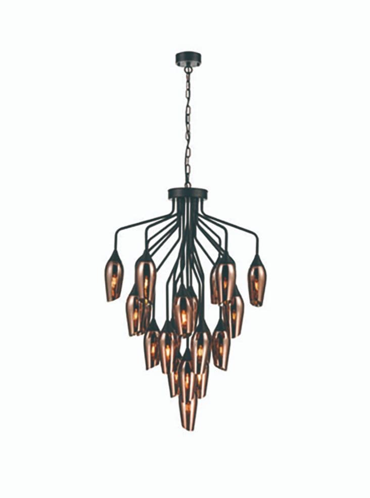 Franklite Lighting Taper 22 light with Copper Glass House of Isabella UK