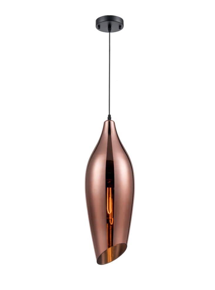 Franklite Lighting Taper Copper Finish Glass Pendant - Copper House of Isabella UK