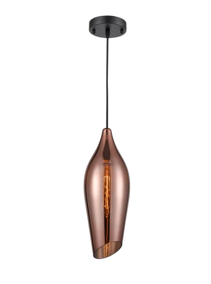 Franklite Lighting Taper Copper Finish Glass Pendant - Copper House of Isabella UK