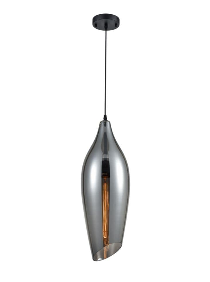 Franklite Lighting Taper Smoked Glass Pendant - Smoked House of Isabella UK