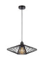 Franklite Lighting Thatch Pendant Matt Black Small House of Isabella UK