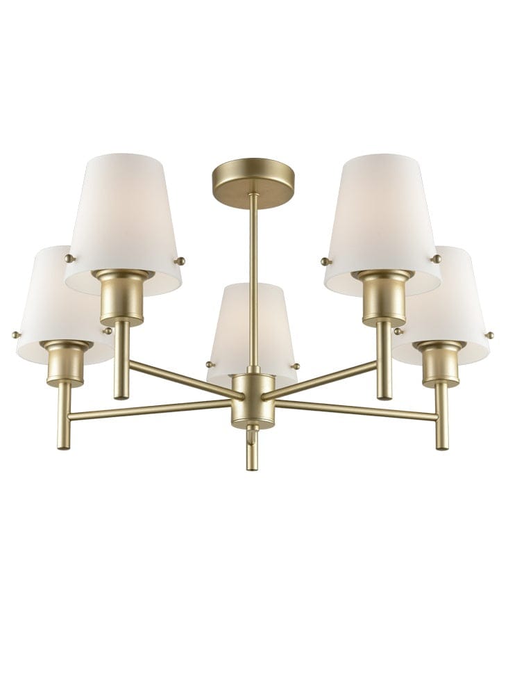 Franklite Lighting Turin 5 light Fitting - Gold Colour House of Isabella UK