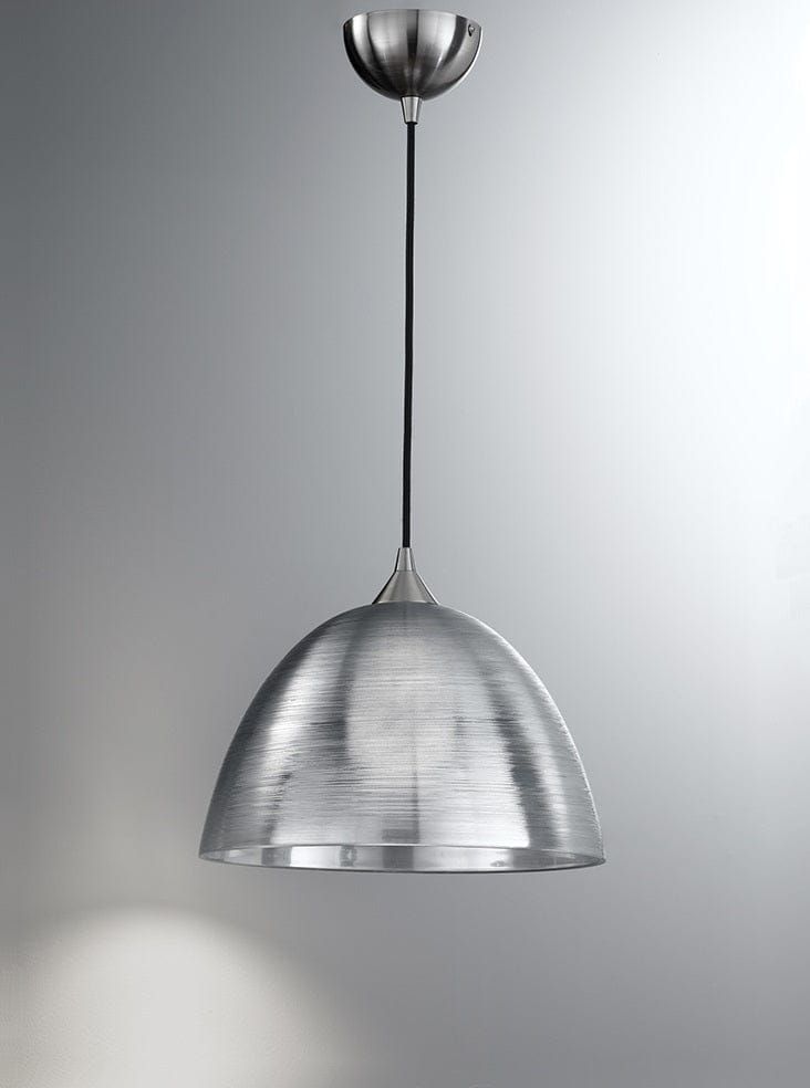Franklite Lighting Vetross black cord suspension with 350mm translucent silver glass House of Isabella UK