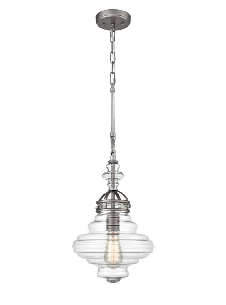 Franklite Lighting Vista 1 light Pendant - Brushed Nickel House of Isabella UK