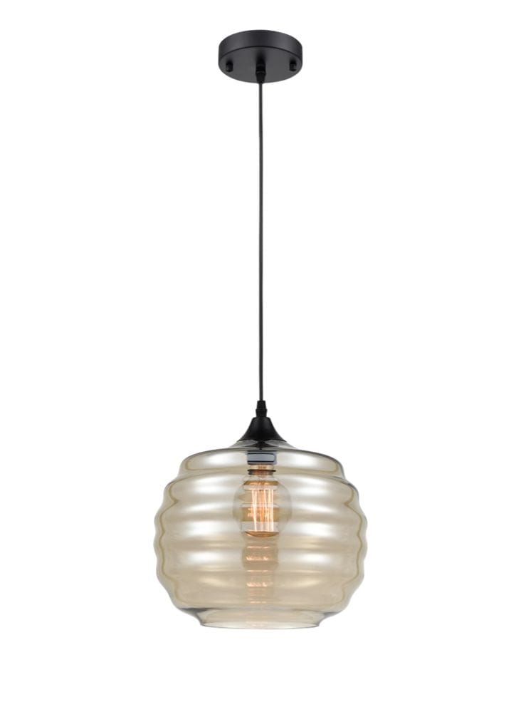 Franklite Lighting Vista Amber Glass Pendant - Amber House of Isabella UK