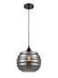 Franklite Lighting Vista Smoked Glass Pendant - Silver House of Isabella UK
