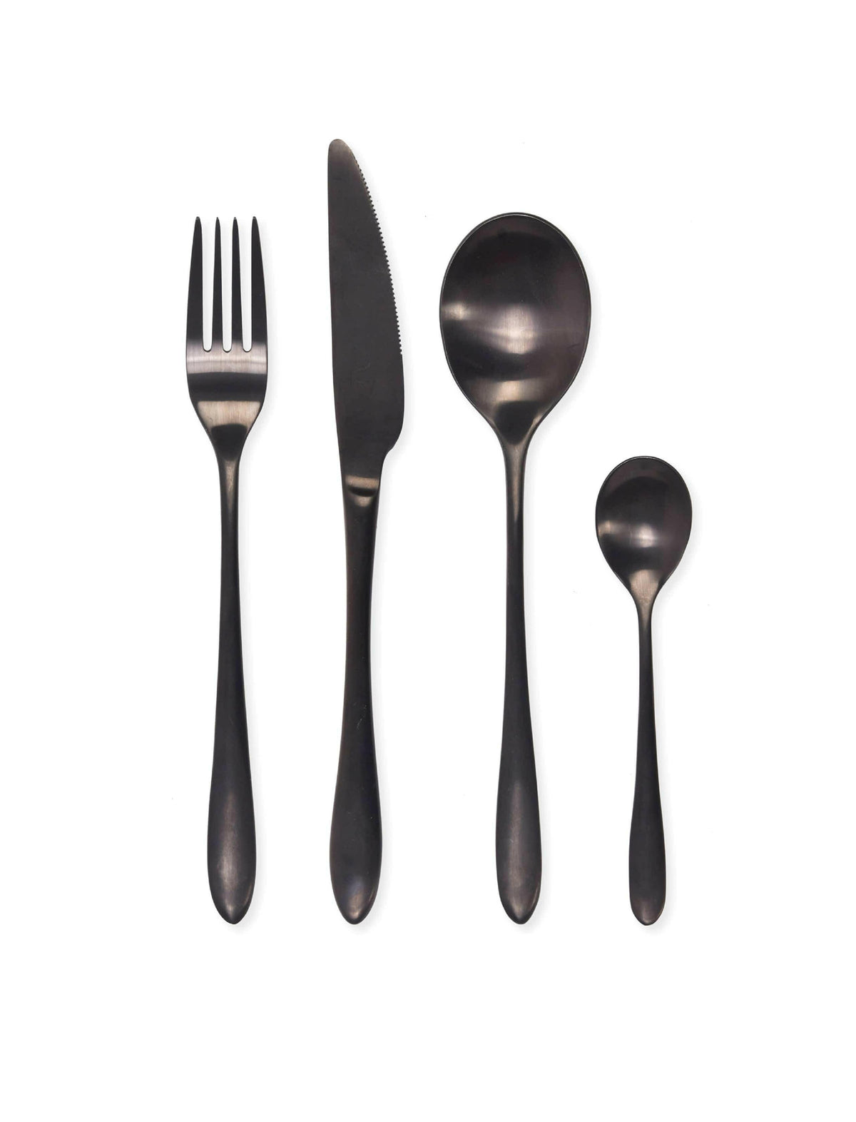 16 Piece Cutlery Set - Black.