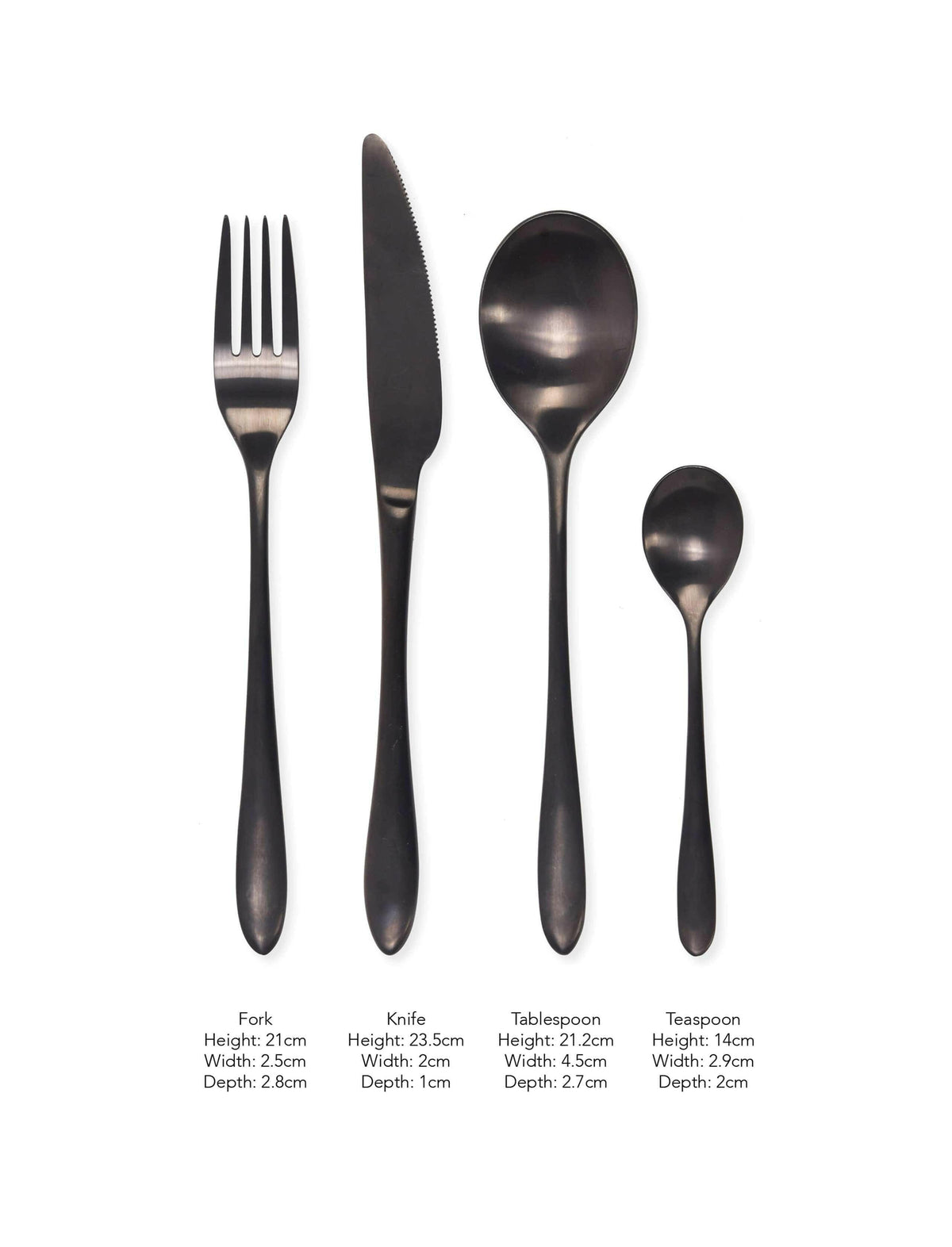 16 Piece Cutlery Set - Black.