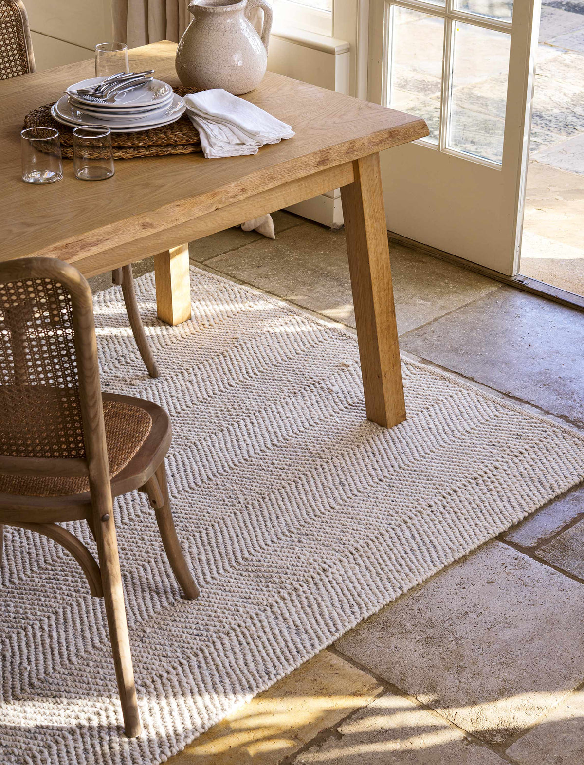 Garden Trading Accessories Ampney Rug 160x230cm Natural Wool House of Isabella UK