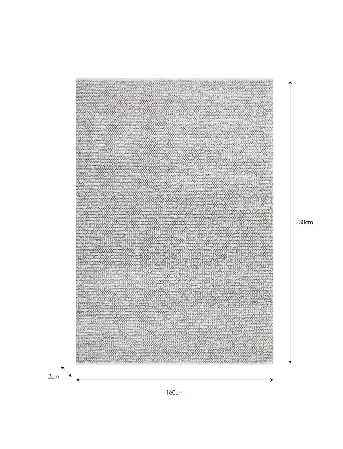 Garden Trading Accessories Badbury Rug 160x230cm Stone Wool House of Isabella UK