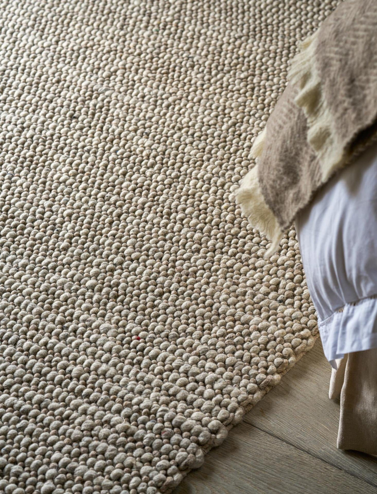 Garden Trading Accessories Badbury Rug 160x230cm Stone Wool House of Isabella UK