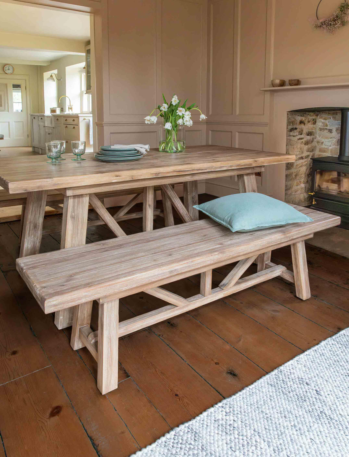 Garden Trading Accessories Chilford Solid Wood Bench Small House of Isabella UK