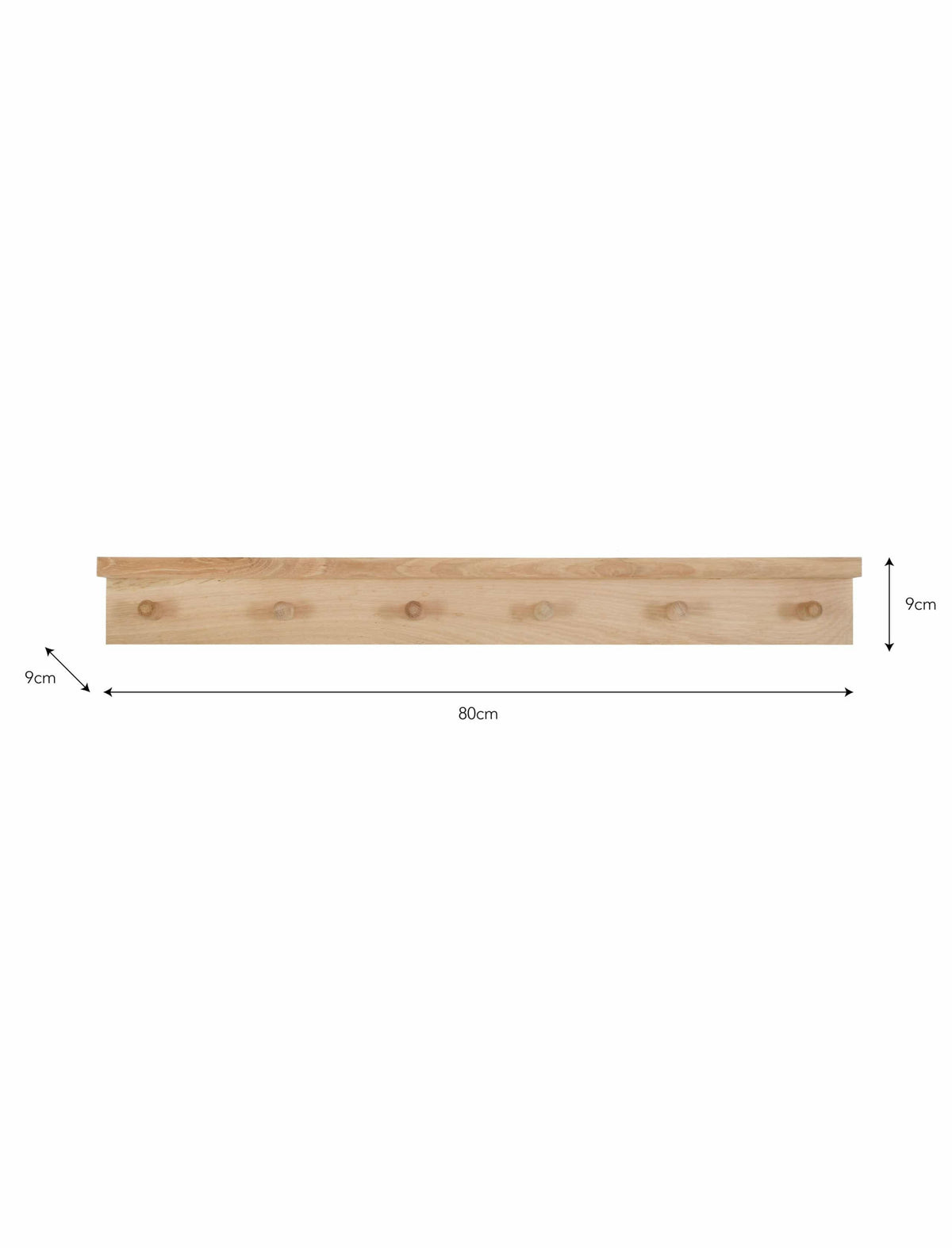 Hambledon Peg Rail Shelf - 6 Peg.