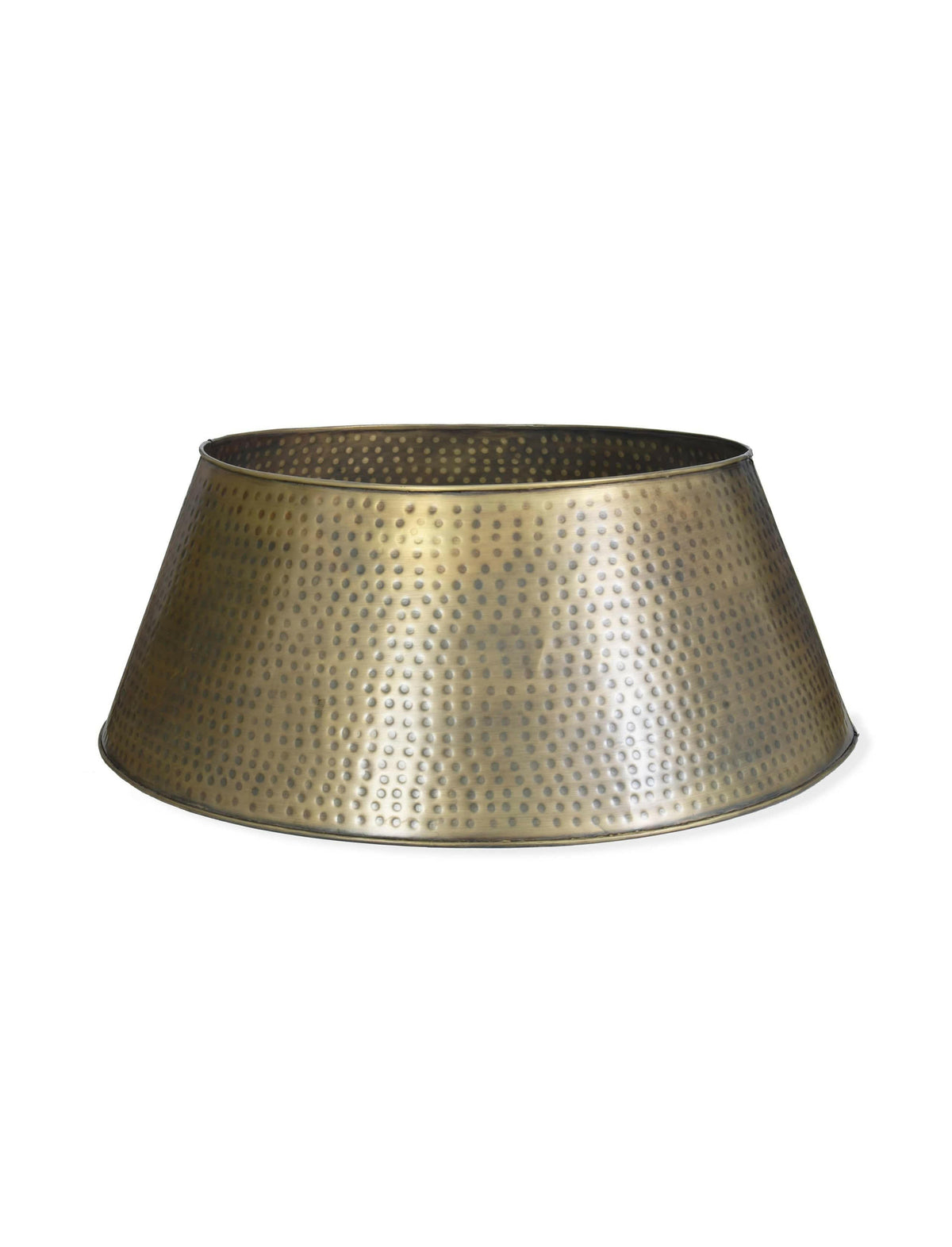 Hammered Christmas Tree Skirt - Antique Brass.