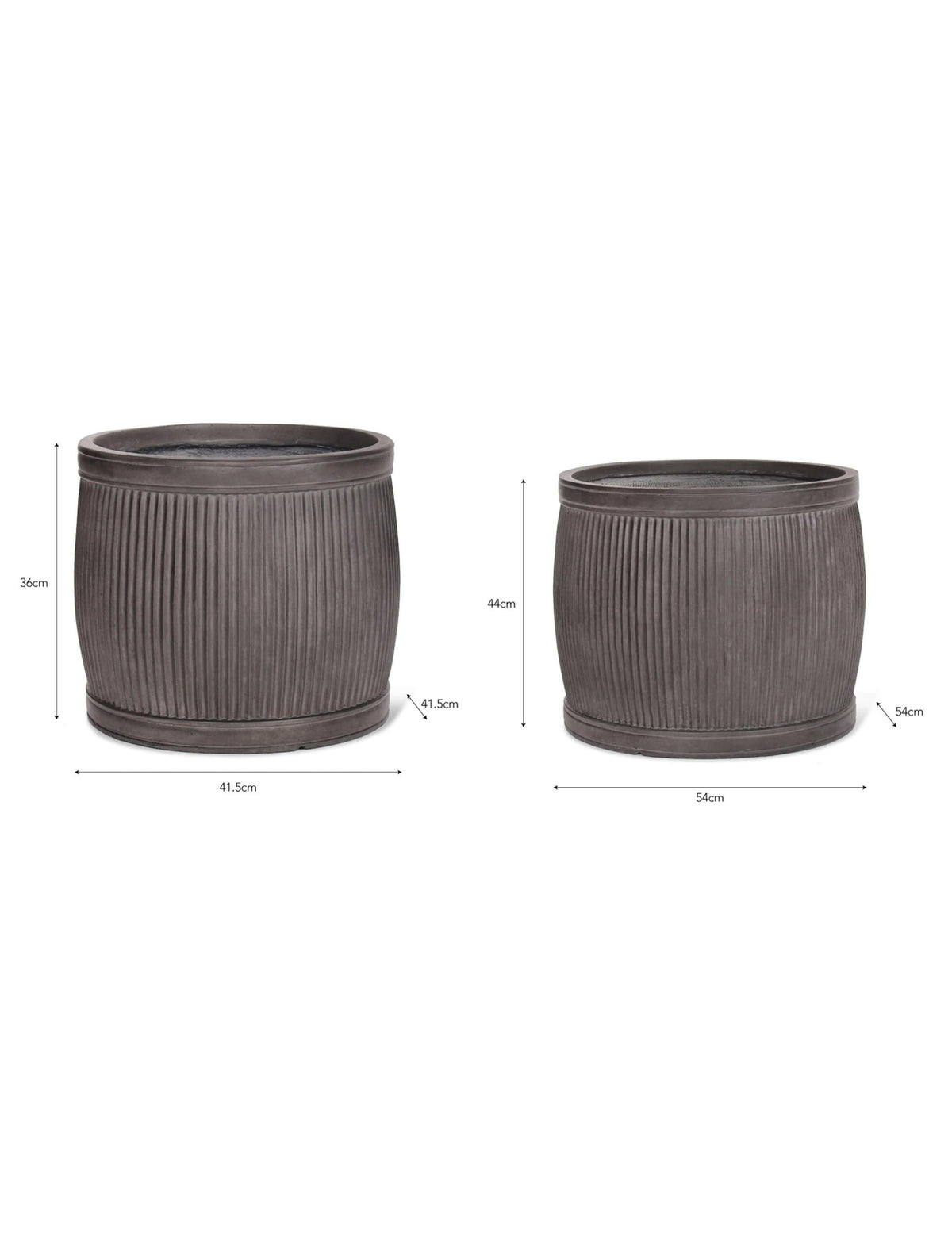Set of 2 Bathford Round Planters.