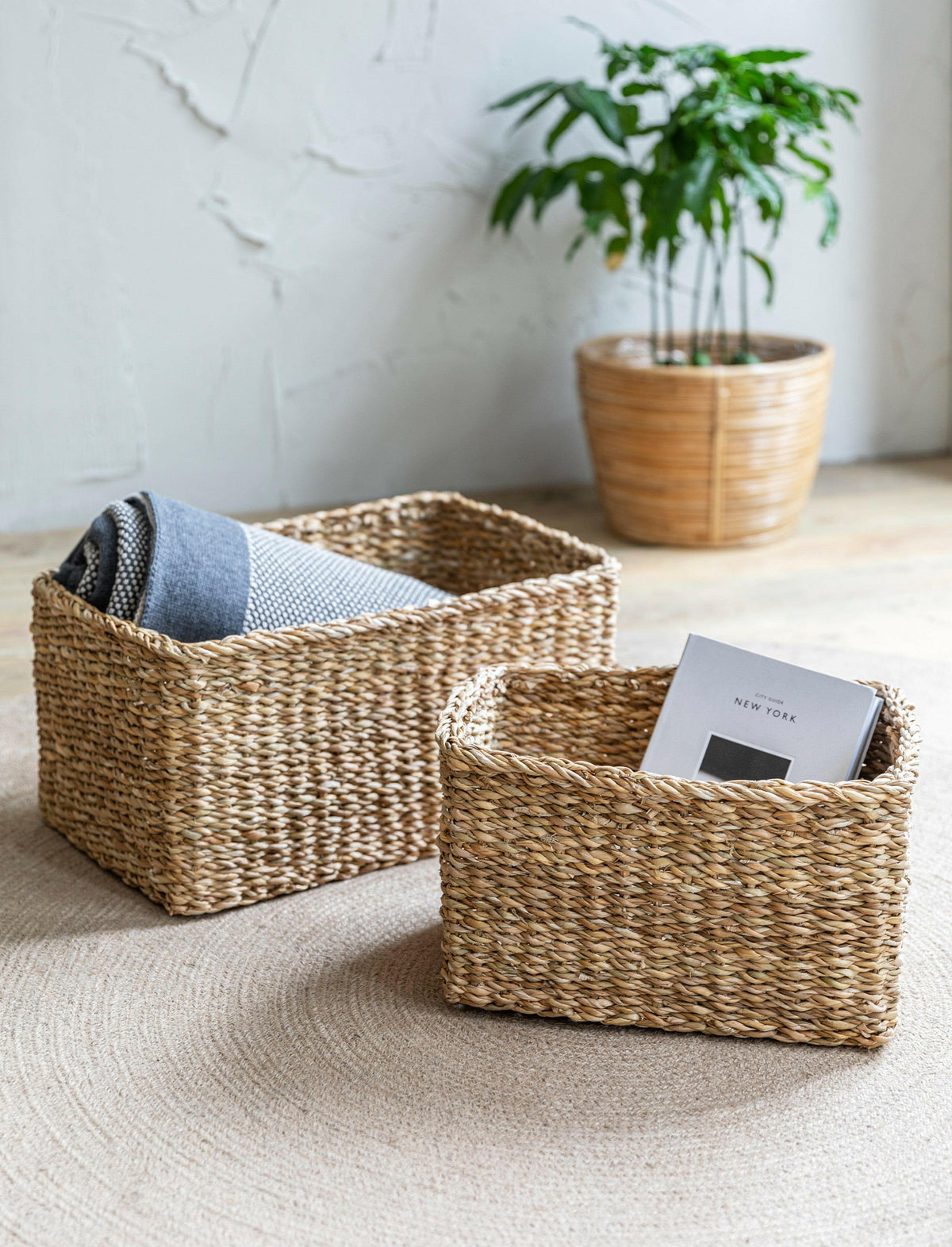 Set of 2 Brading Rectangular Baskets.