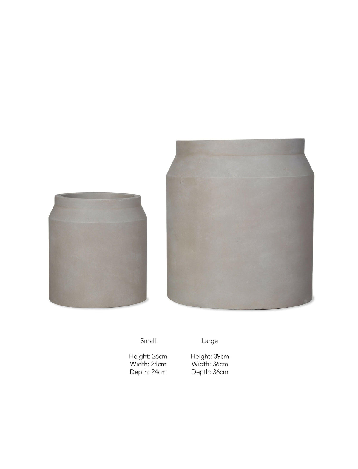 Set of 2 Draycott Planters - Limestone.