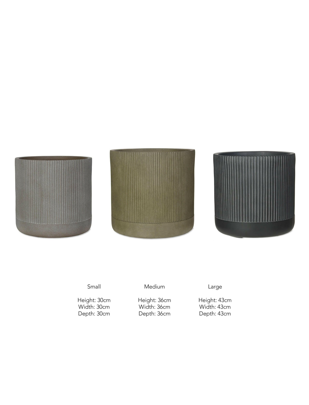 Set of 3 Cutsdean Straight Planters.