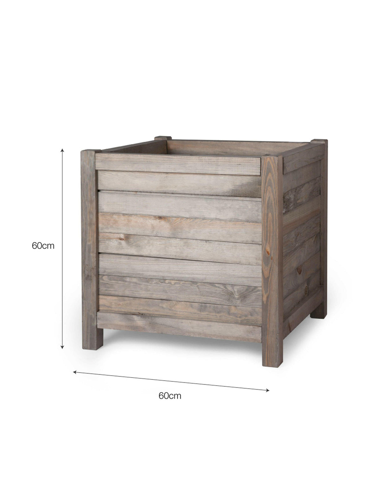 Square Wooden Planter - 60cm.