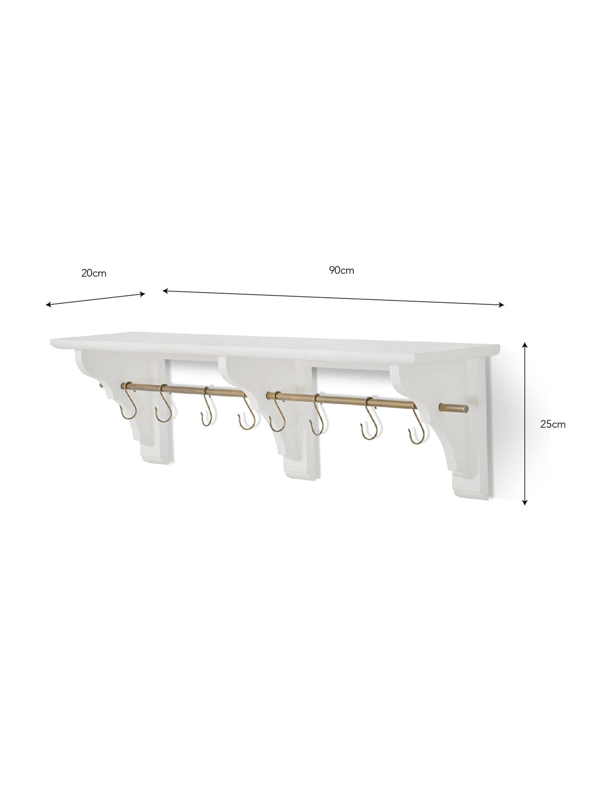 Garden Trading Accessories Walcote Shelf Medium Lily White House of Isabella UK