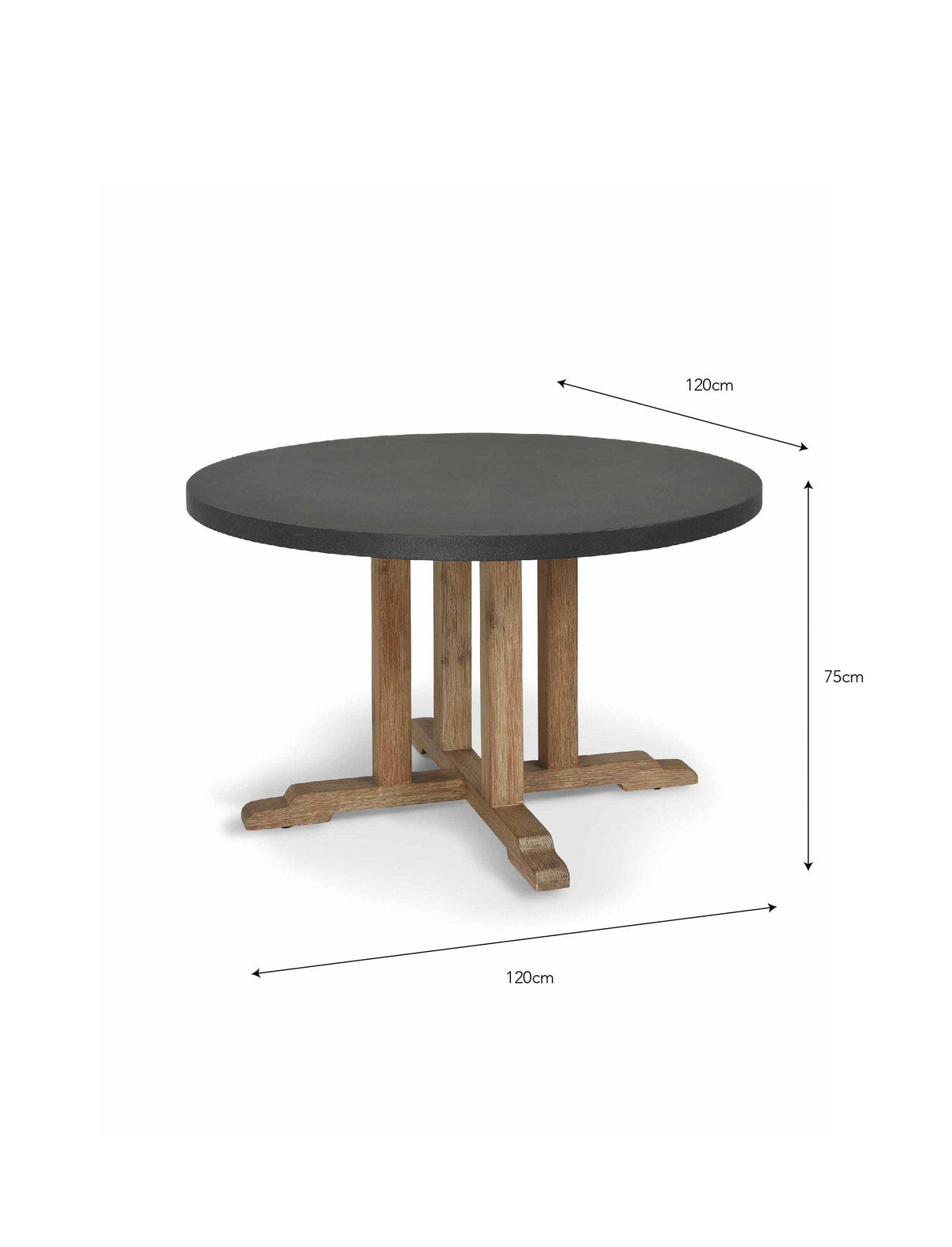Garden Trading Dining Burcot Round Dining Table Medium Slate Grey House of Isabella UK