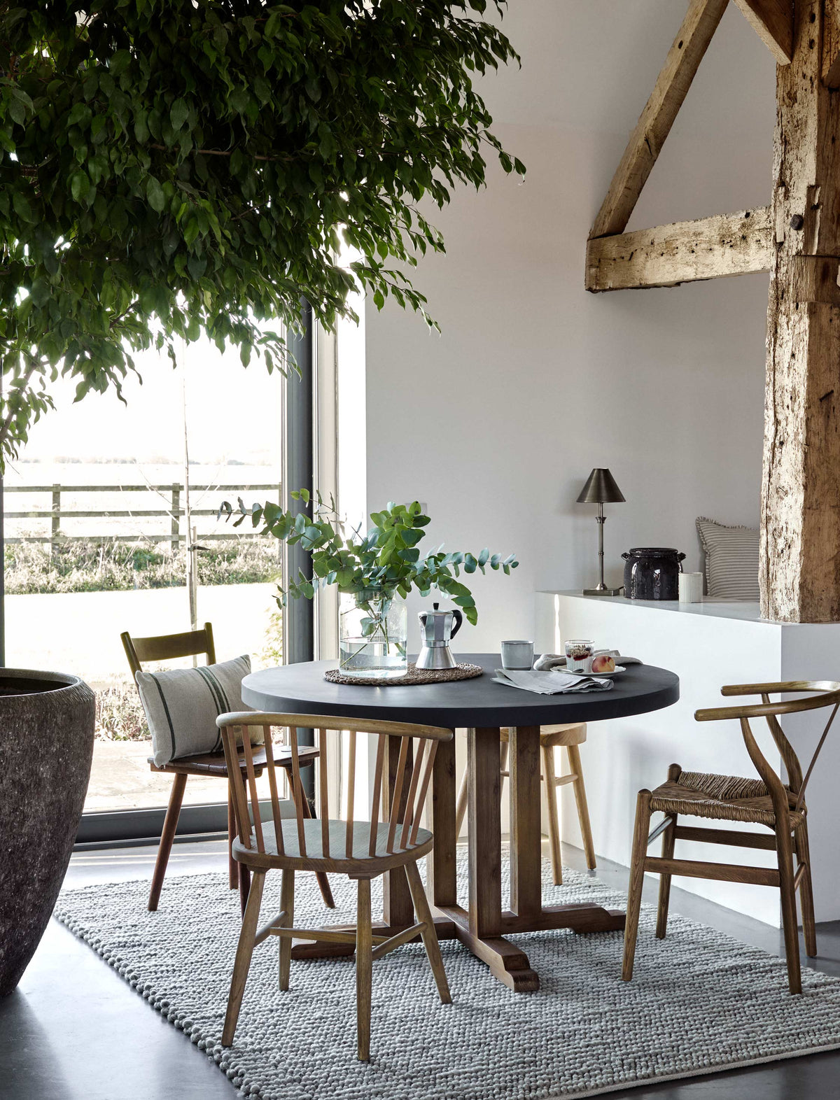 Garden Trading Dining Burcot Round Dining Table Medium Slate Grey House of Isabella UK