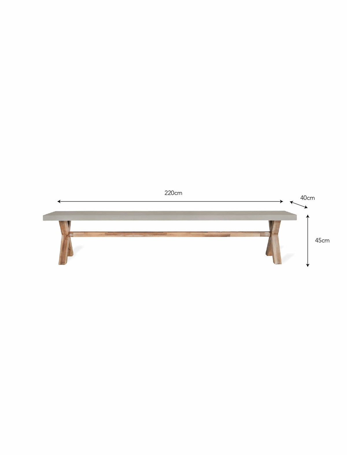 Garden Trading Dining Burford Bench, Large in Natural - Polystone House of Isabella UK