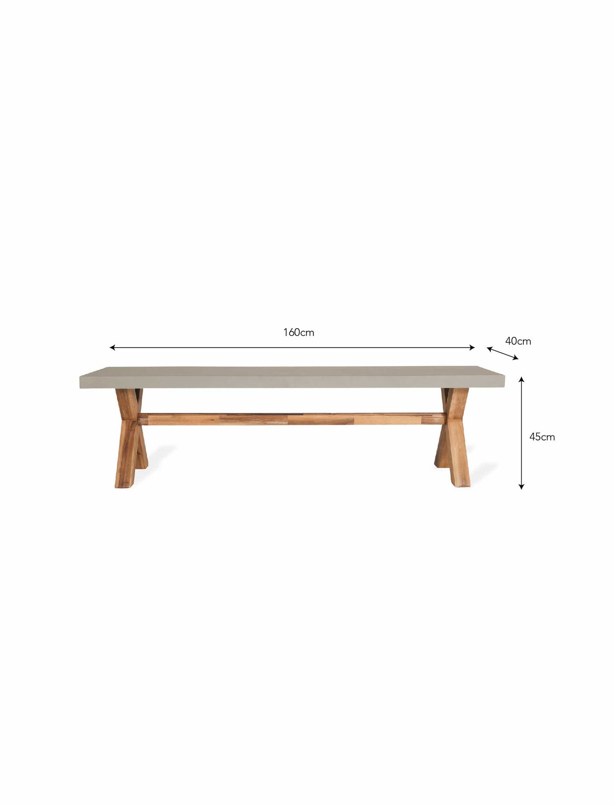Garden Trading Dining Burford Bench, Small in Natural - Polystone House of Isabella UK