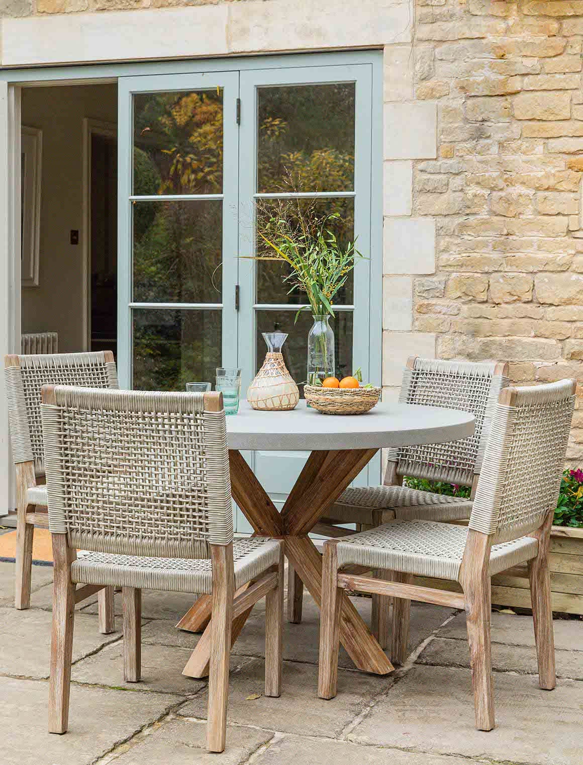 Garden Trading Dining Burford Round Dining Table 120 cm Grey House of Isabella UK