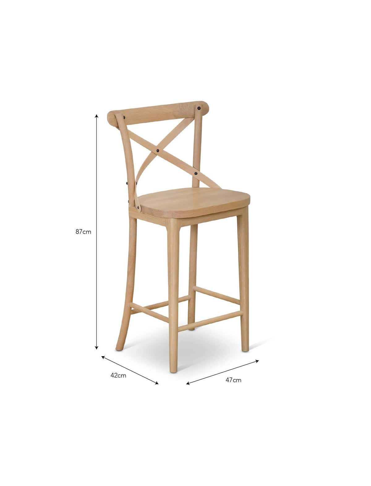 Garden Trading Dining Ferndale Cross Back Bar Stool Natural House of Isabella UK