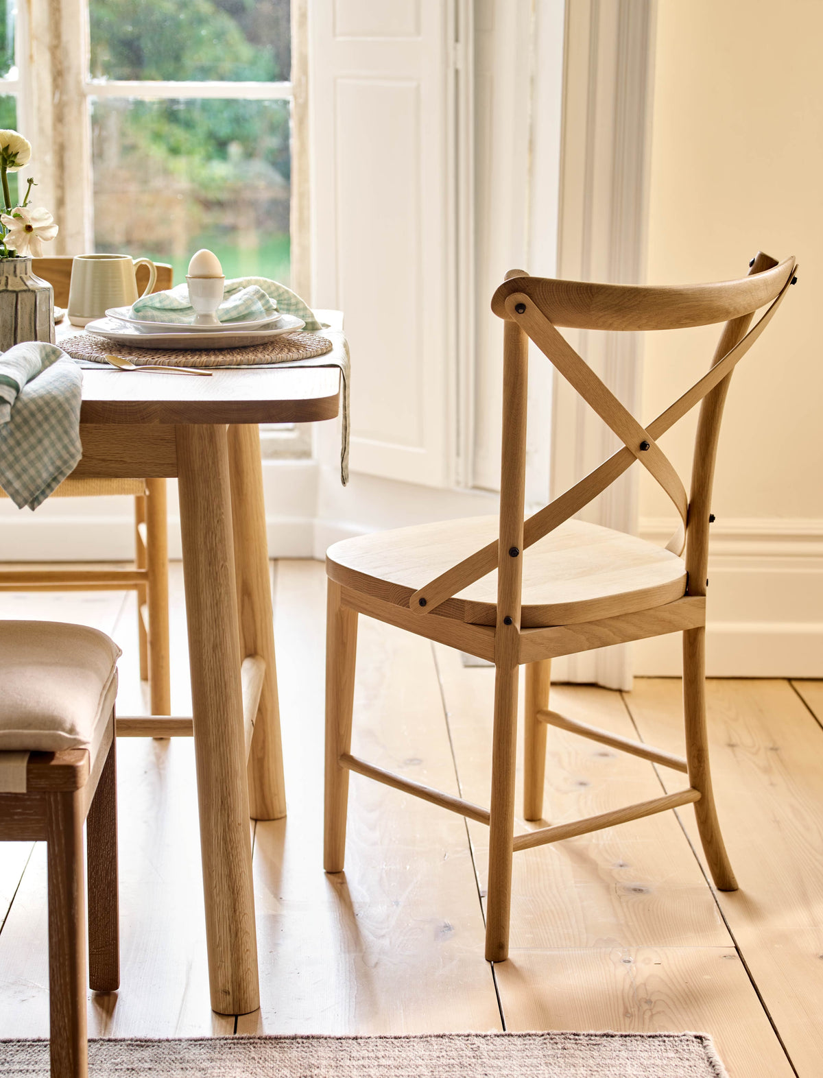 Garden Trading Dining Ferndale Cross Back Dining Chair Natural House of Isabella UK