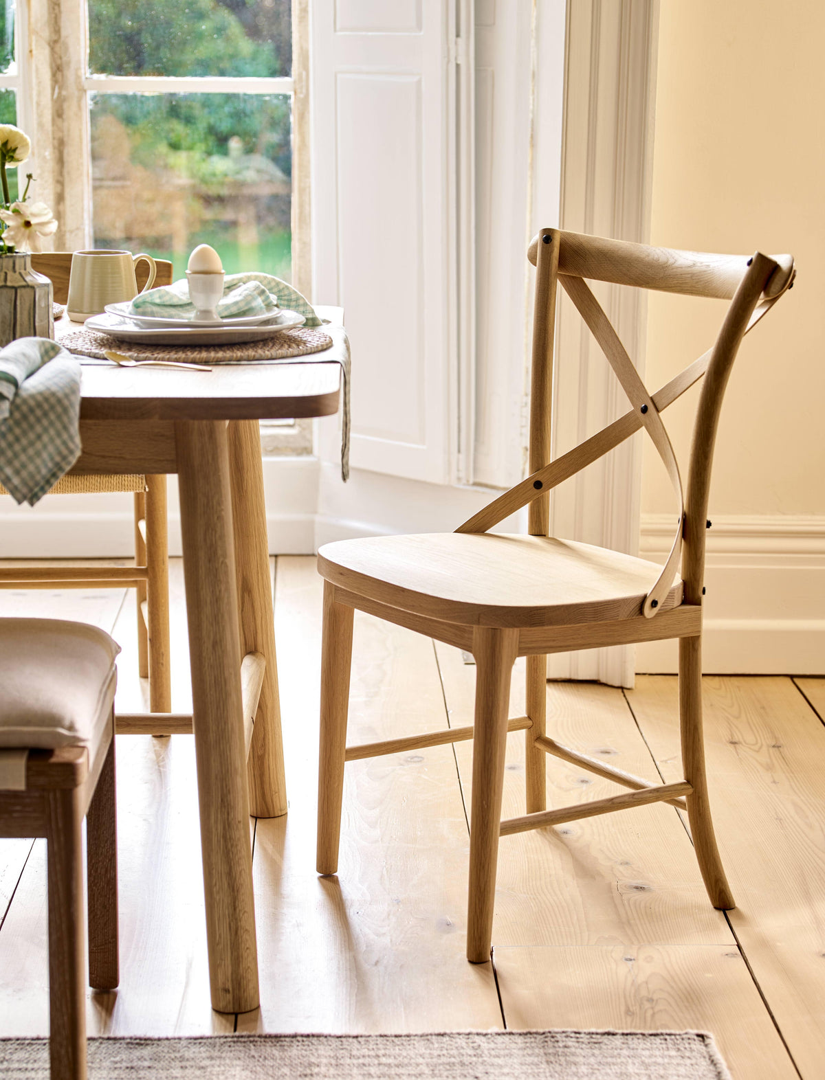 Garden Trading Dining Ferndale Cross Back Dining Chair Natural House of Isabella UK