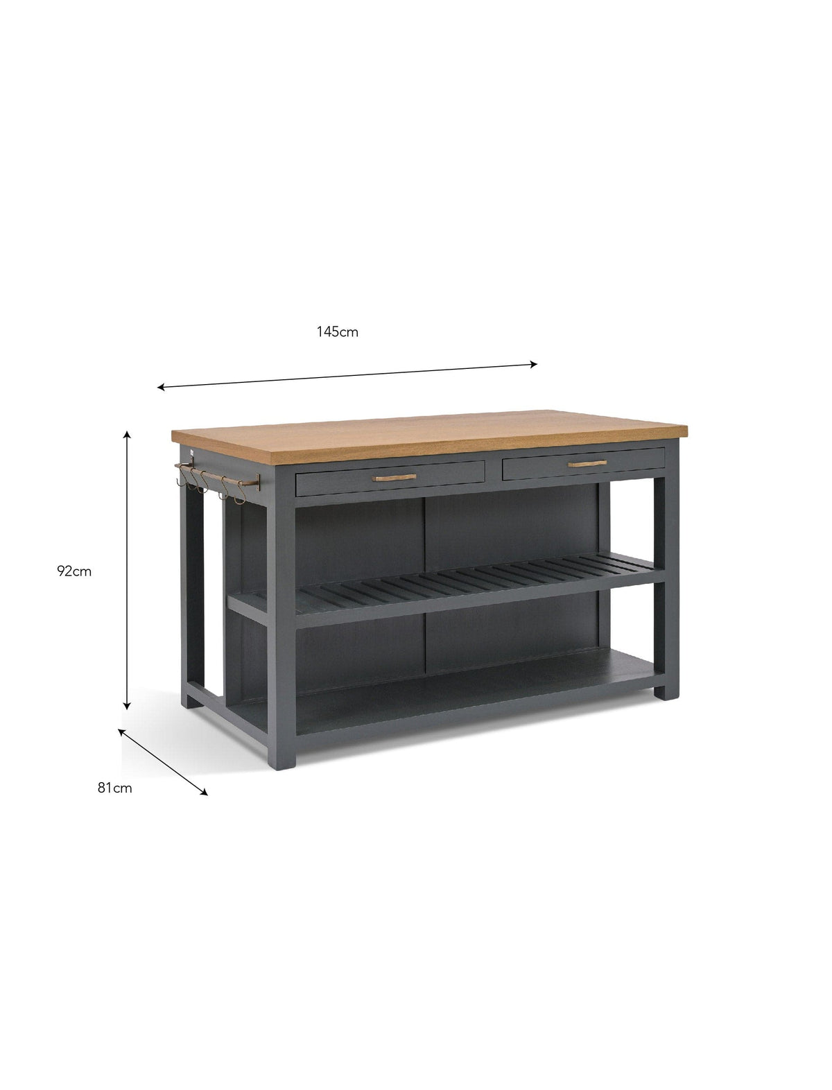 Garden Trading Dining Walcote Kitchen Island Forest Green Wood House of Isabella UK