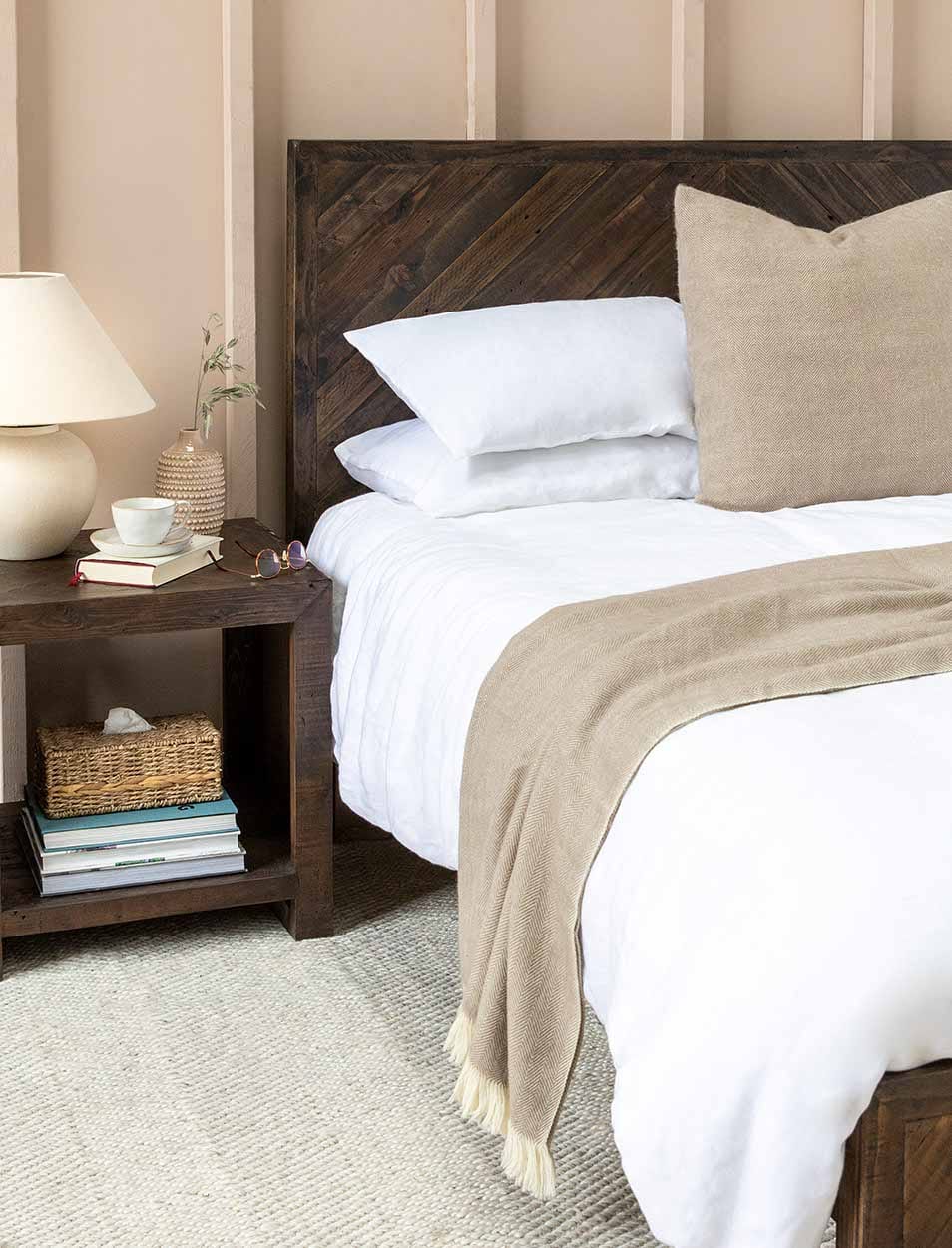 Garden Trading Kids Fawley Chevron Bed King Antique Brown House of Isabella UK