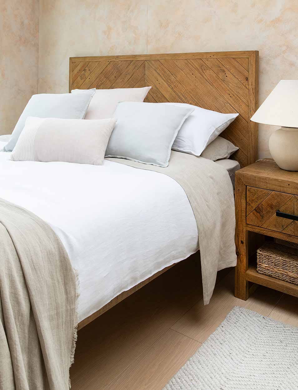 Garden Trading Kids Fawley Chevron Bed King Natural House of Isabella UK