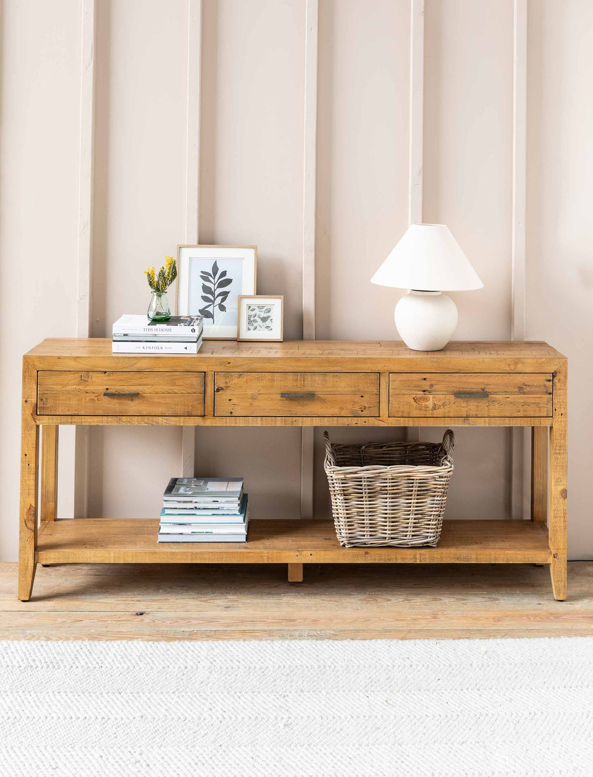 Garden Trading Living Ashwell Console Table 3 Drawer Natural House of Isabella UK
