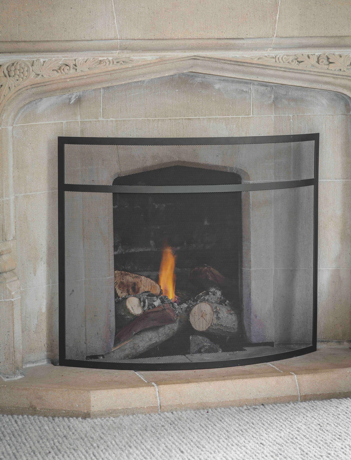 Bretforton Firescreen - Black - Large.