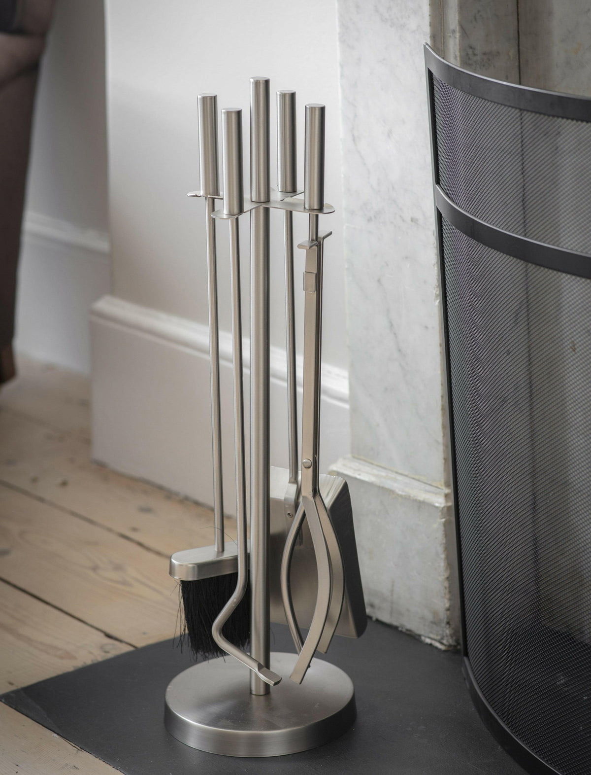 Ebrington Fireside Tool Set - Silver.