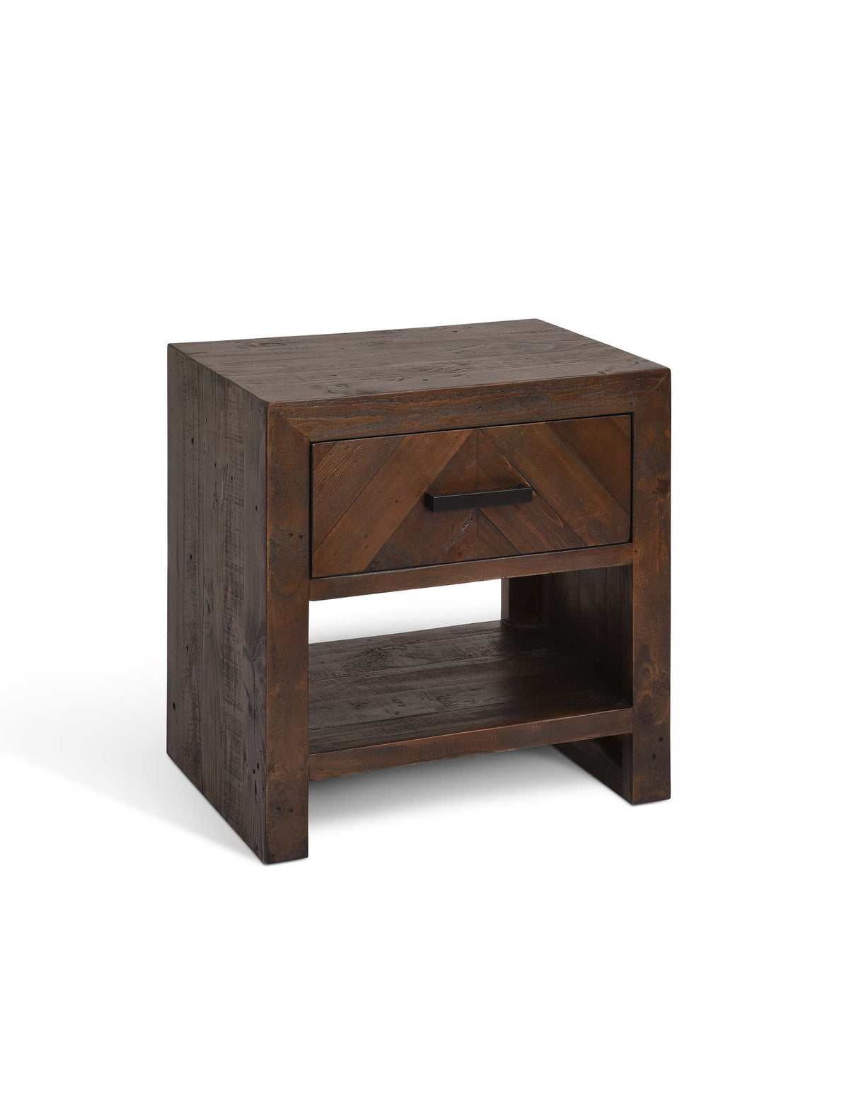 Garden Trading Living Fawley Chevron Bedside Table Antique Brown House of Isabella UK