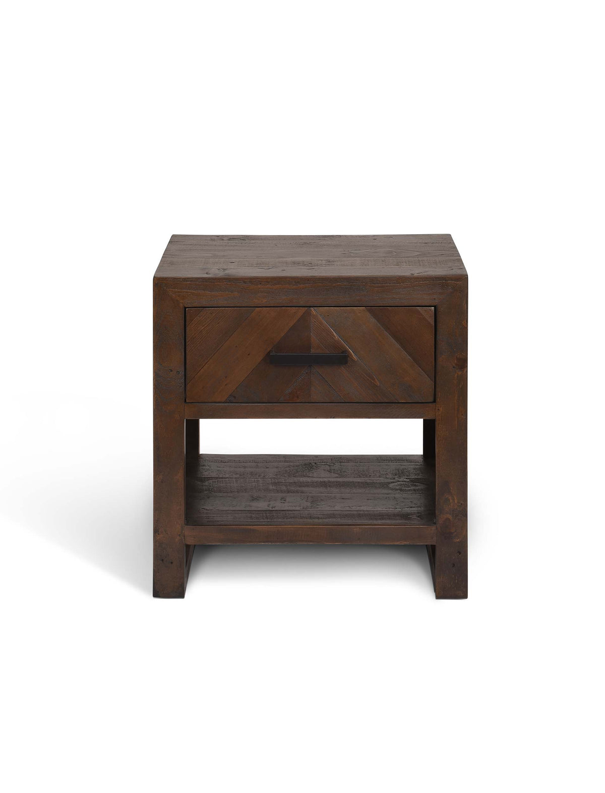 Garden Trading Living Fawley Chevron Bedside Table Antique Brown House of Isabella UK