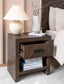 Garden Trading Living Fawley Chevron Bedside Table Antique Brown House of Isabella UK
