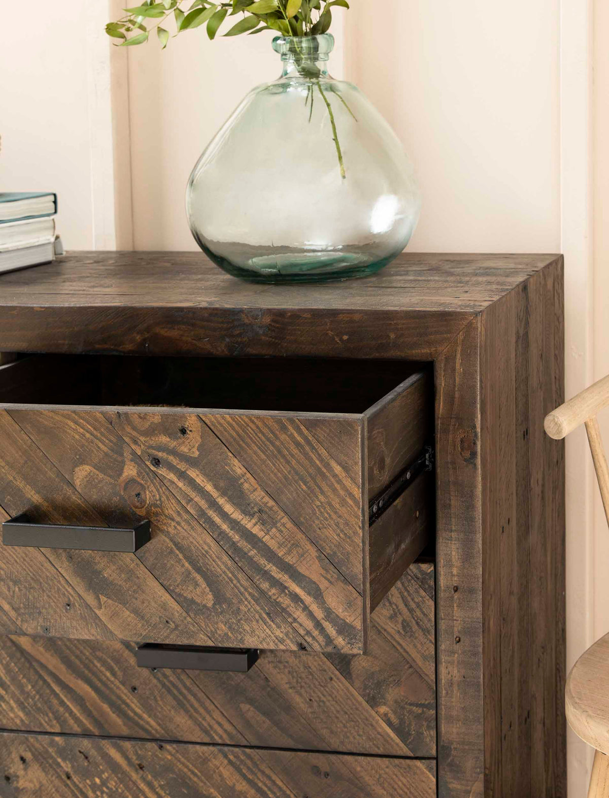 Garden Trading Living Fawley Chevron Chest of Drawers Antique Brown House of Isabella UK