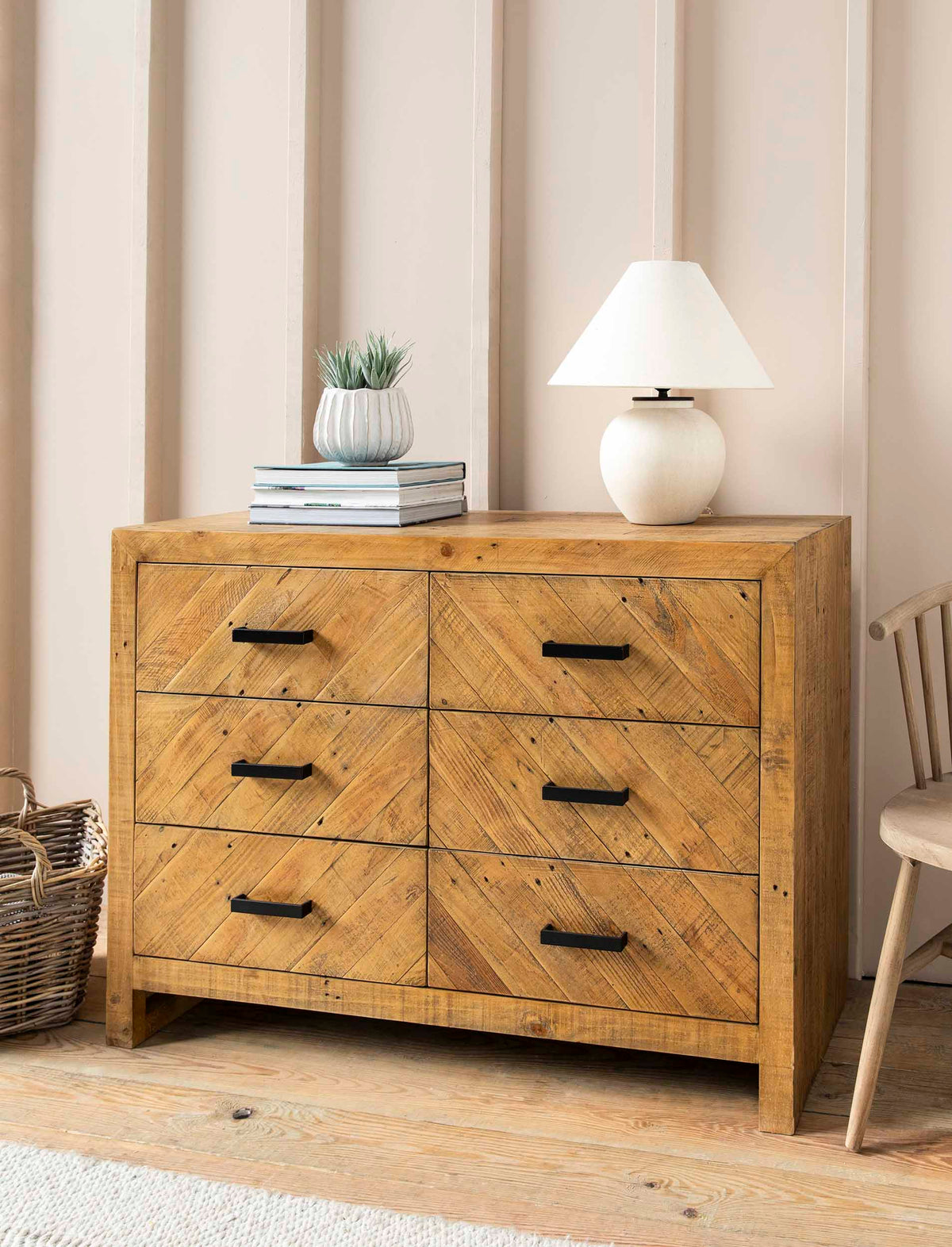 Garden Trading Living Fawley Chevron Chest of Drawers Natural House of Isabella UK